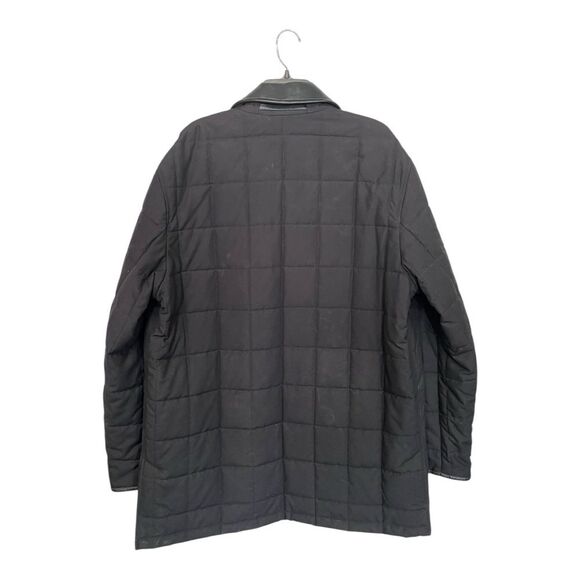 Vintage Peter Elliot | Mens Black Quilted Puffer Flannel Long Winter Coat - Picture 2 of 11